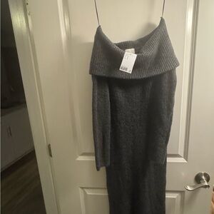 H&M Charcoal Cowl Neck Sweater Dress